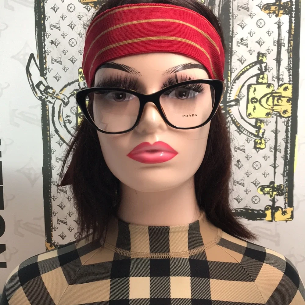 Authentic New PRADAPR 04WV black and medium havana